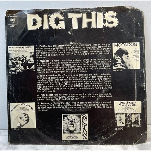 Dig This Columbia Promo Sampler Compact 33 1969 Moondog Santana Pete Seeger - Picture 2 of 8